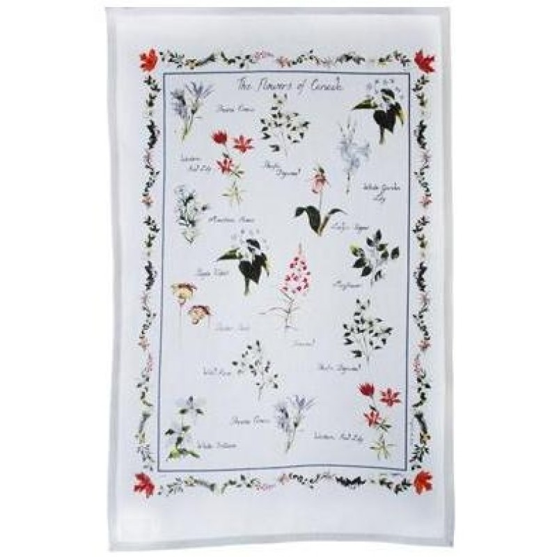 Tea Towel Canada Wildflowers Canadiana Souvenirs