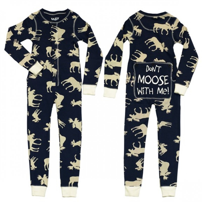 BLUE CLASSIC MOOSE YOUTH FLAPJACKS ONESIE SIZE 14