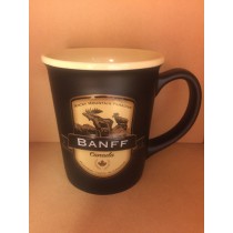 BROWN EMBOSSED BANFF CANADA MUG