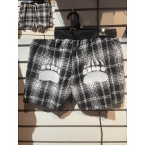 SHORTS F20 PAW PLAID BLK L