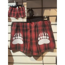 SHORTS F20 PAW PLAID RED XL