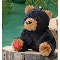 BLACK BEAR WILDLIFE PLUSH KEYCHAIN