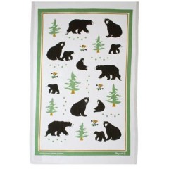 T/TOWEL BLK BEAR ALLOVER