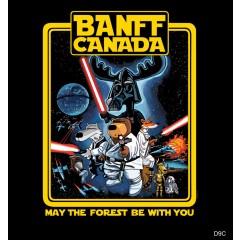 ADULT T-SHIRT MAY THE FOREST BE WITH YOU BLACK SIZE LARGE