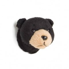PLUSH BLACK BEAR ANIMAL HEAD MAGNET