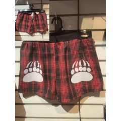 SHORTS F20 PAW PLAID RED M