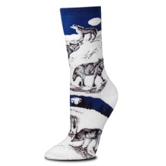 SOCKS NIGHT WOLF WHI M