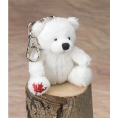 POLAR BEAR WILDLIFE PLUSH KEYCHAIN