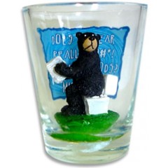 SHOT GLASS CANADA BEAR IN WOODS 